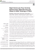 Cover page: Right Ventricular Flow Vorticity Relationships With Biventricular Shape in Adult Tetralogy of Fallot.