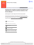 Cover page: Psychosocial correlates of emotional distress and risk behavior in african-american women at risk for hiv infection