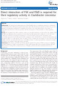 Cover page: Direct interaction of FliX and FlbD is required for their regulatory activity in Caulobacter crescentus