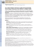 Cover page: Association Between Telomere Length and Experimentally Induced Upper Respiratory Viral Infection in Healthy Adults