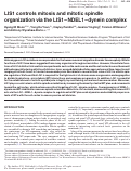 Cover page: LIS1 controls mitosis and mitotic spindle organization via the LIS1–NDEL1–dynein complex