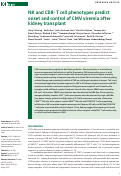 Cover page: NK and CD8 T cell phenotypes predict onset and control of CMV viremia post-kidney transplant