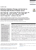 Cover page: Definitive Radiation Therapy and Survival in Clinically Node-Positive Prostate Cancer.