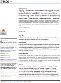 Cover page: Highly conserved extended haplotypes of the major histocompatibility complex and their relationship to multiple sclerosis susceptibility