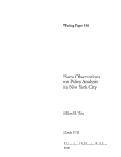 Cover page: Some Observations on Policy Analysis in New York City