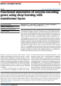 Cover page: Functional annotation of enzyme-encoding genes using deep learning with transformer layers.