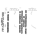 Cover page: WPP, No. 13: An Experimental Study of Certain Intonation Contrasts in American English