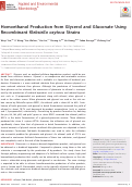 Cover page: Homoethanol Production from Glycerol and Gluconate Using Recombinant Klebsiella oxytoca Strains.