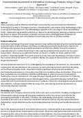 Cover page: Environmental Assessment of Information Technology Products Using a Triage Approach