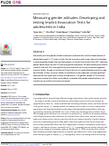 Cover page: Measuring gender attitudes: Developing and testing Implicit Association Tests for adolescents in India