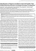 Cover page: Identification of Equine Lactadherin-derived Peptides That Inhibit Rotavirus Infection via Integrin Receptor Competition*