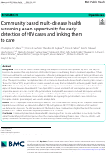 Cover page: Community based multi-disease health screening as an opportunity for early detection of HIV cases and linking them to care.