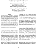 Cover page: Using Prior Data to Inform Model Parameters
in the Predictive Performance Equation