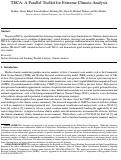 Cover page: TECA: A Parallel Toolkit for Extreme Climate Analysis