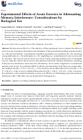 Cover page: Experimental Effects of Acute Exercise in Attenuating Memory Interference: Considerations by Biological Sex