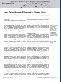 Cover page: Using Patient-Reported Measures in Dialysis Clinics