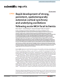 Cover page: Rapid development of strong, persistent, spatiotemporally extensive cortical synchrony and underlying oscillations following acute MCA focal ischemia