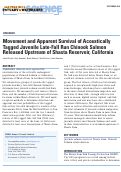 Cover page: Movement and Apparent Survival of Acoustically Tagged Juvenile Late-Fall Run Chinook Salmon Released Upstream of Shasta Reservoir, California