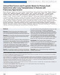 Cover page: Clinical Risk Factors and Prognostic Model for Primary Graft Dysfunction after Lung Transplantation in Patients with Pulmonary Hypertension.