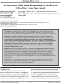 Cover page: An Assessment of the Social Determinants of Health in an Urban Emergency Department