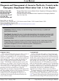 Cover page: Diagnosis and Management of Amanita Phalloides Toxicity in the Emergency Department Observation Unit: A Case Report