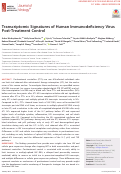 Cover page: Transcriptomic Signatures of Human Immunodeficiency Virus Post-Treatment Control