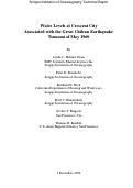 Cover page: Water Levels at Crescent City Associated with the Great Chilean Earthquake Tsunami of May 1960