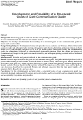 Cover page: Development and Feasibility of a Structured Goals of Care Communication Guide.