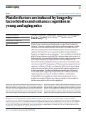 Cover page: Platelet factors are induced by longevity factor klotho and enhance cognition in young and aging mice