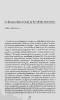 Cover page: Le discours fantastique de La Morte amoureuse