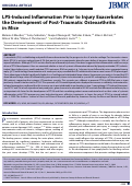 Cover page: LPS‐Induced Inflammation Prior to Injury Exacerbates the Development of Post‐Traumatic Osteoarthritis in Mice