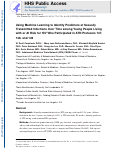 Cover page: Using Machine Learning to Identify Predictors of Sexually Transmitted Infections Over Time Among Young People Living With or at Risk for HIV Who Participated in ATN Protocols 147, 148, and 149