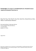 Cover page: Dehumidifier Use in the U.S. Residential Sector: Results from an Amazon Mechanical Turk Survey