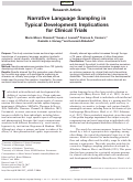 Cover page: Narrative Language Sampling in Typical Development: Implications for Clinical Trials