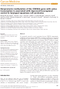 Cover page: Nonpromoter methylation of the CDKN2A gene with active transcription is associated with improved locoregional control in laryngeal squamous cell carcinoma