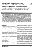 Cover page: Results from Phase I Extension Study Assessing Pexidartinib Treatment in Six Cohorts with Solid Tumors including TGCT, and Abnormal CSF1 Transcripts in TGCT