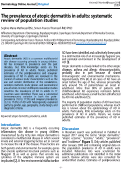 Cover page: The prevalence of atopic dermatitis in adults: systematic review on population studies