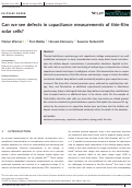 Cover page: Can we see defects in capacitance measurements of thin‐film solar cells?