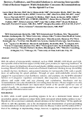 Cover page: Barriers, Facilitators, and Potential Solutions to Advancing Interoperable Clinical Decision Support: Multi-Stakeholder Consensus Recommendations for the Opioid Use Case.