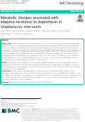 Cover page: Metabolic changes associated with adaptive resistance to daptomycin in Streptococcus mitis-oralis.