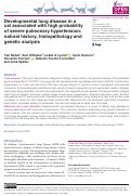 Cover page: Developmental lung disease in a cat associated with high probability of severe pulmonary hypertension: natural history, histopathology and genetic analysis.