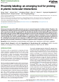 Cover page: Proximity labeling: an emerging tool for probing in&nbsp;planta molecular interactions