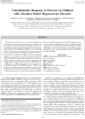 Cover page: Catecholamine Response to Exercise in Children with Attention Deficit Hyperactivity Disorder