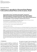 Cover page: Staphylococcus saprophyticus Recovered from Humans, Food, and Recreational Waters in Rio de Janeiro, Brazil