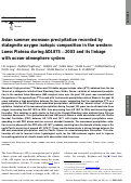 Cover page: Asian summer monsoon precipitation recorded by stalagmite oxygen isotopic composition in the western Loess Plateau during AD1875-2003 and its linkage with ocean-atmosphere system