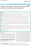 Cover page: Country and regional variations in purchase prices for essential cancer medications