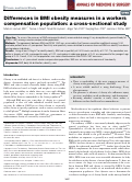 Cover page: Differences in BMI obesity measures in a workers compensation population: a cross-sectional study