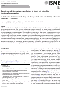 Cover page: Genetic correlation network prediction of forest soil microbial functional organization