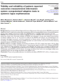 Cover page: Validity and reliability of patient reported outcomes measurement information system computerized adaptive tests in systemic lupus erythematous