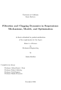 Cover page: Filtration and Clogging Dynamics in Suspensions: Mechanisms, Models, and Optimization